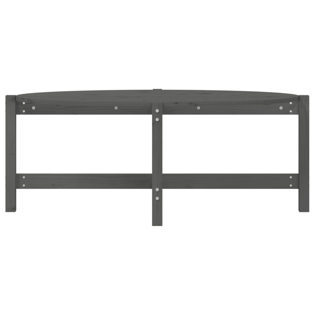 vidaXL Stolik kawowy, szary, 118x63x45 cm, lite drewno sosnowe