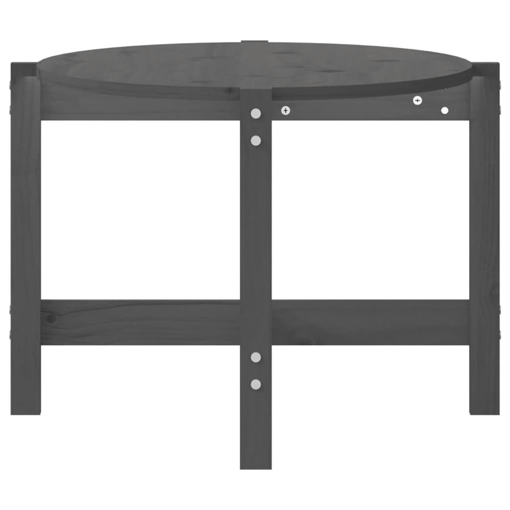 vidaXL Stolik kawowy, szary, 118x63x45 cm, lite drewno sosnowe