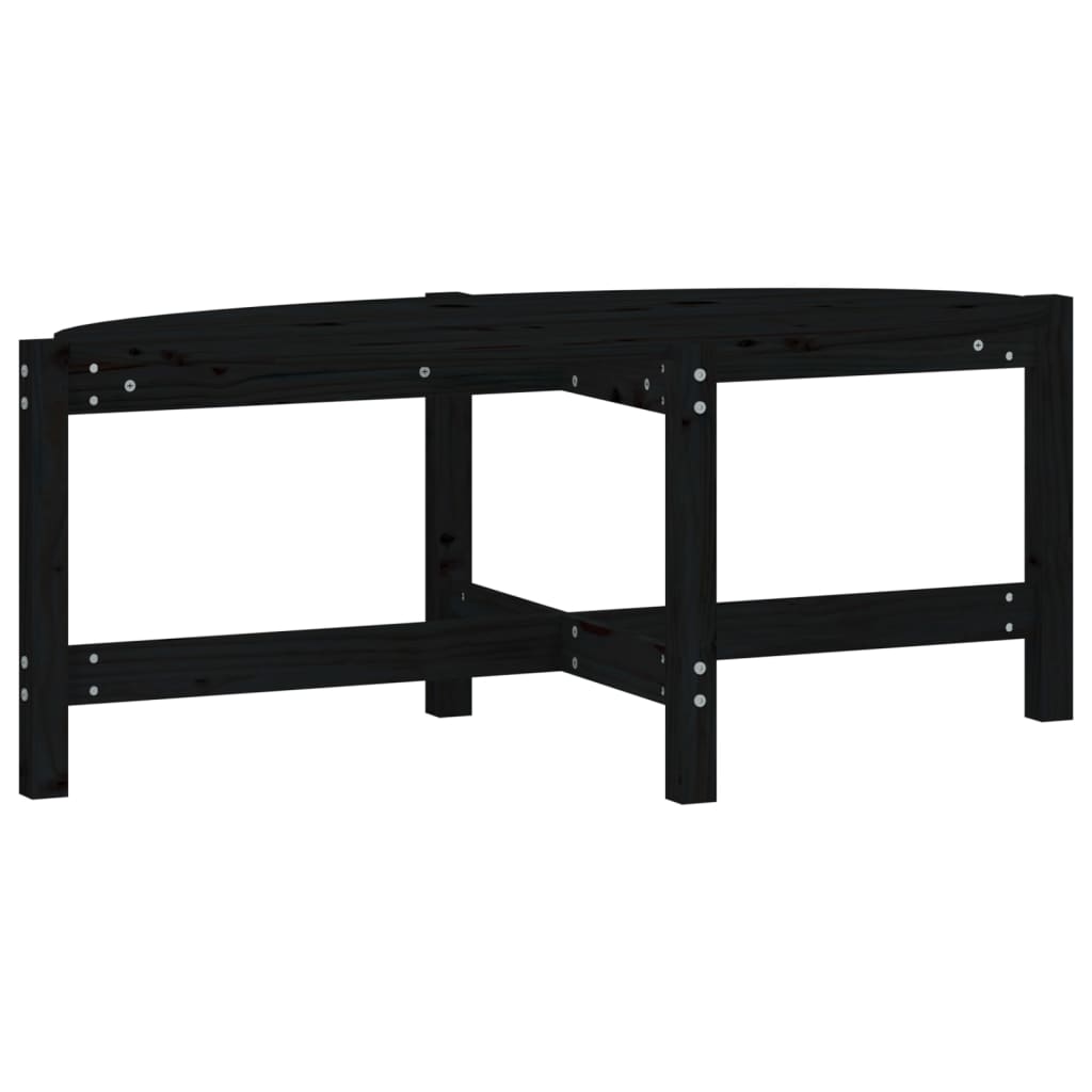 vidaXL Stolik kawowy, czarny, 118x63x45 cm, lite drewno sosnowe