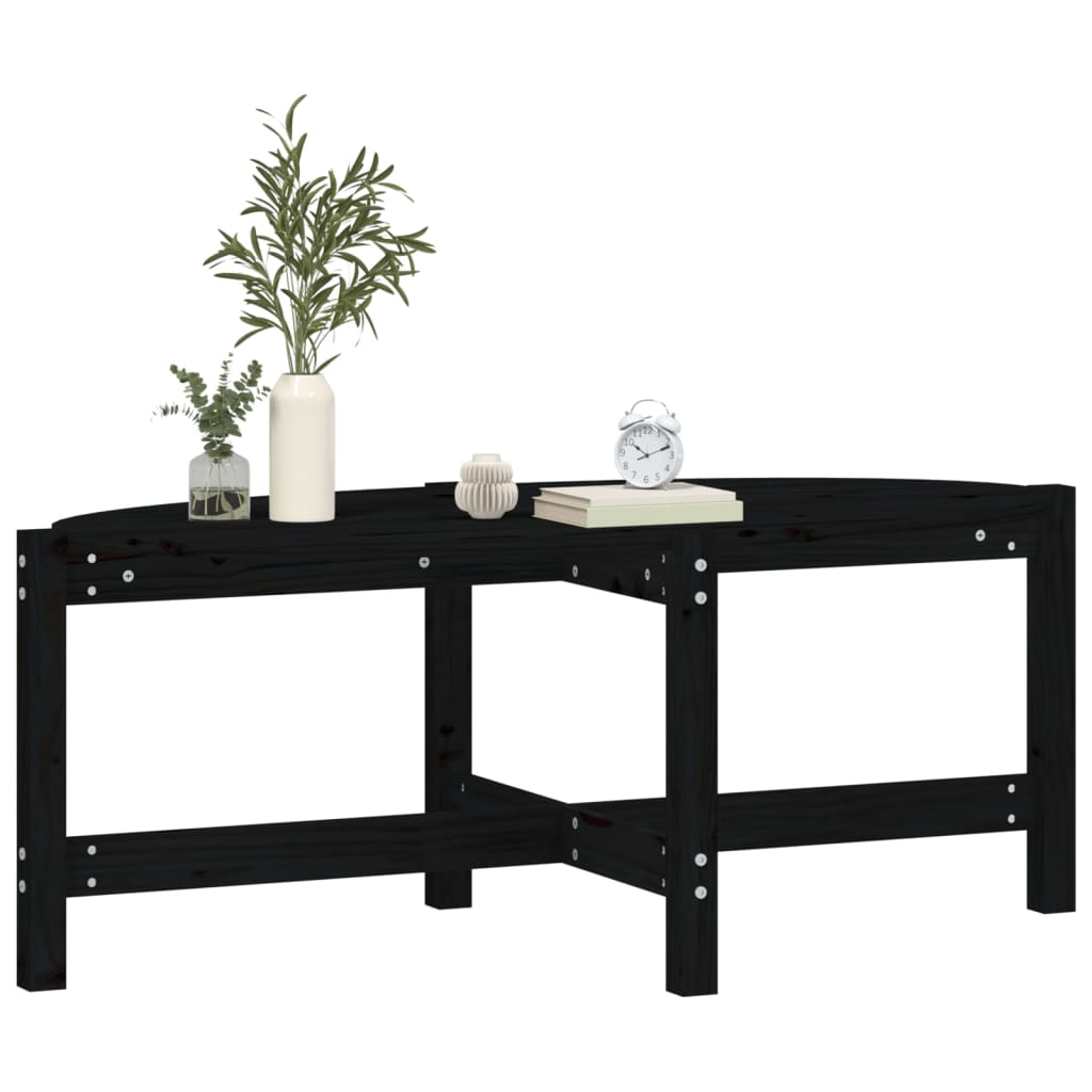 vidaXL Stolik kawowy, czarny, 118x63x45 cm, lite drewno sosnowe