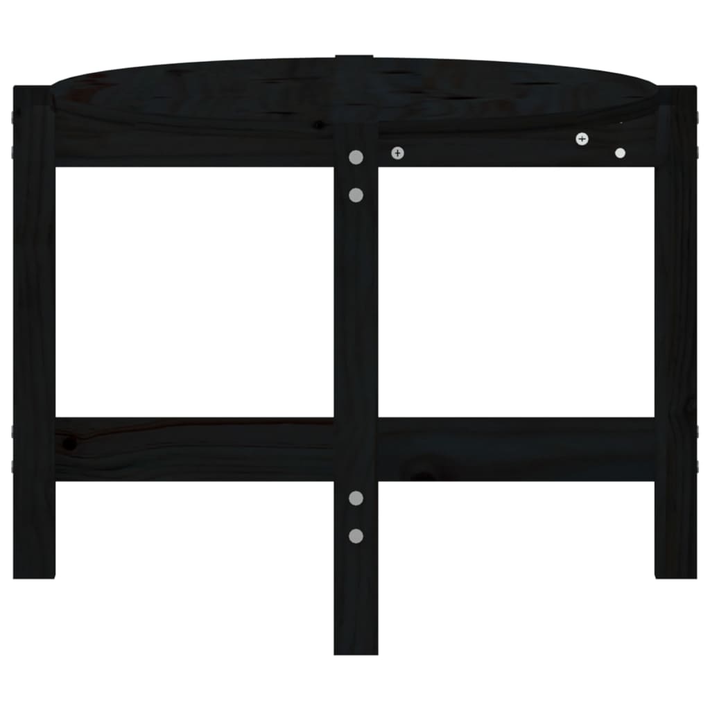 vidaXL Stolik kawowy, czarny, 118x63x45 cm, lite drewno sosnowe