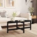 vidaXL Stolik kawowy, czarny, 118x63x45 cm, lite drewno sosnowe