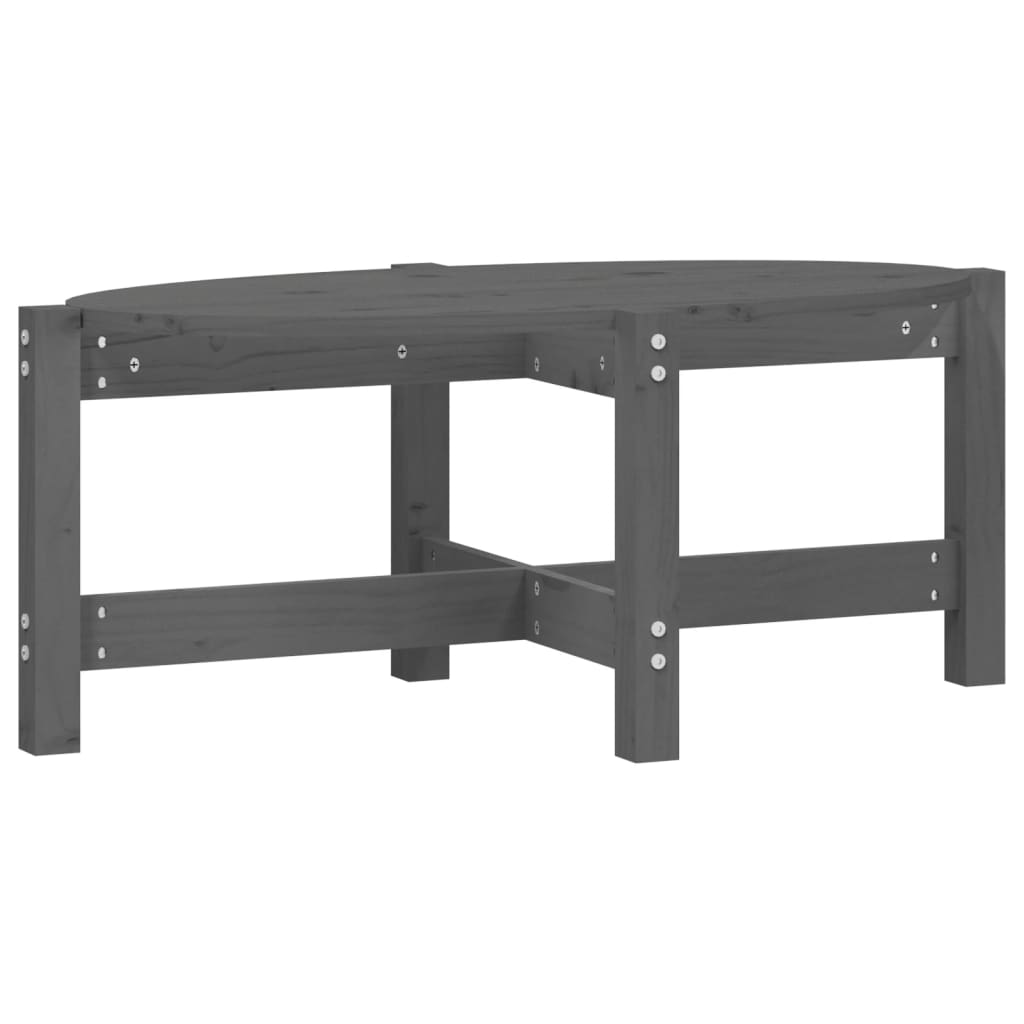 vidaXL Stolik kawowy, szary, 87x48x35 cm, lite drewno sosnowe