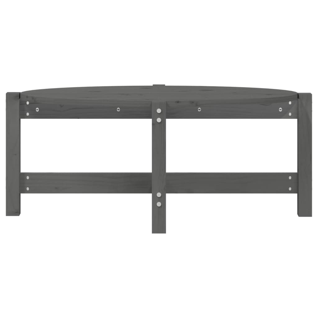 vidaXL Stolik kawowy, szary, 87x48x35 cm, lite drewno sosnowe