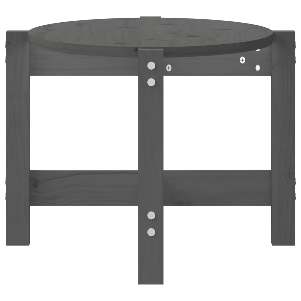 vidaXL Stolik kawowy, szary, 87x48x35 cm, lite drewno sosnowe