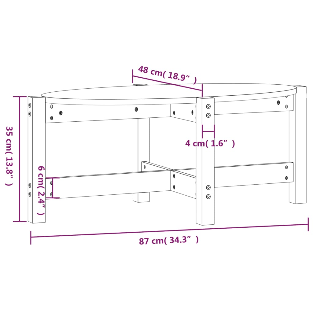 vidaXL Stolik kawowy, szary, 87x48x35 cm, lite drewno sosnowe