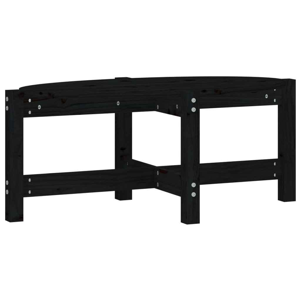 vidaXL Stolik kawowy, czarny, 87x48x35 cm, lite drewno sosnowe