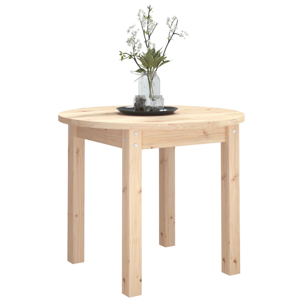 vidaXL Stolik kawowy, Ø 55x45 cm, lite drewno sosnowe