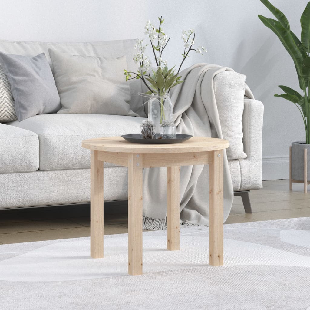 vidaXL Stolik kawowy, Ø 55x45 cm, lite drewno sosnowe