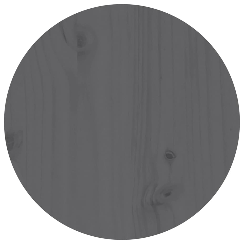vidaXL Stolik kawowy, szary, Ø 35x35 cm, lite drewno sosnowe