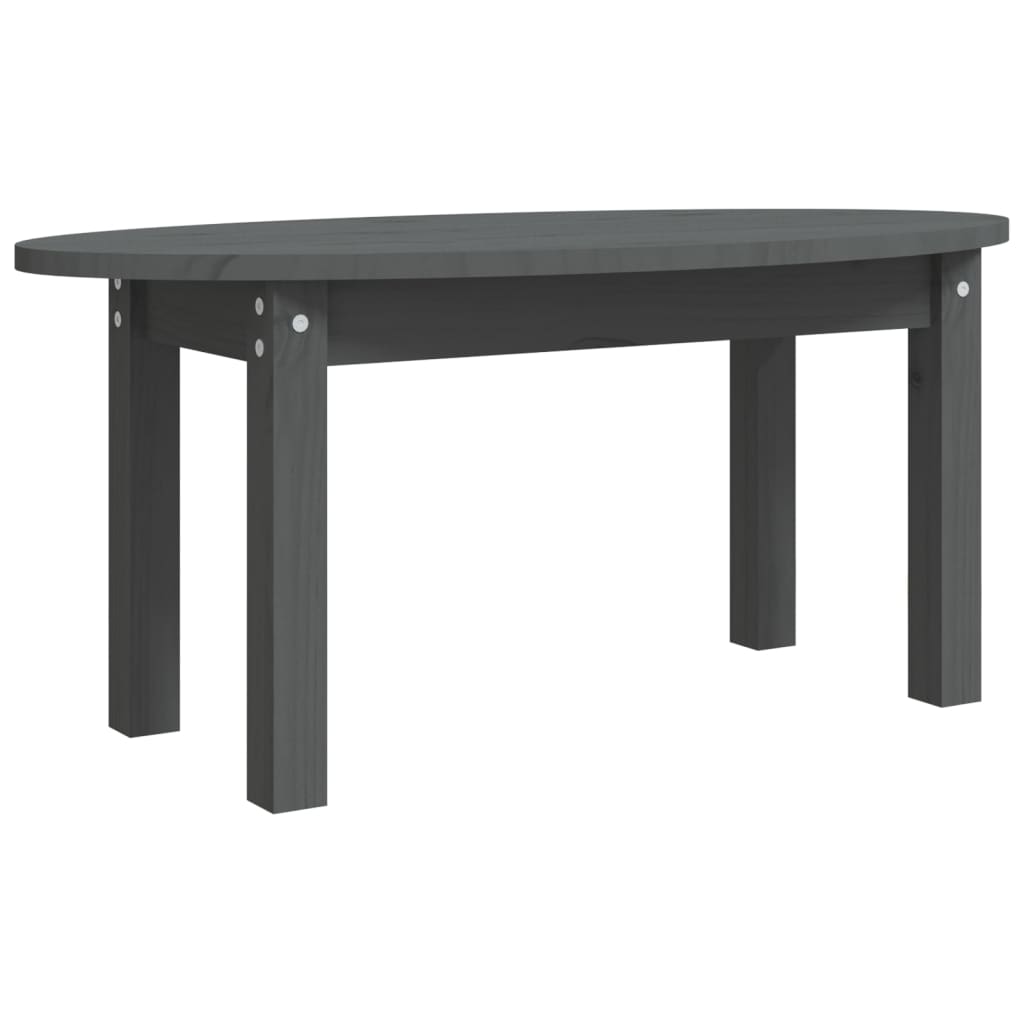 vidaXL Stolik kawowy, szary, 80x40x35 cm, lite drewno sosnowe