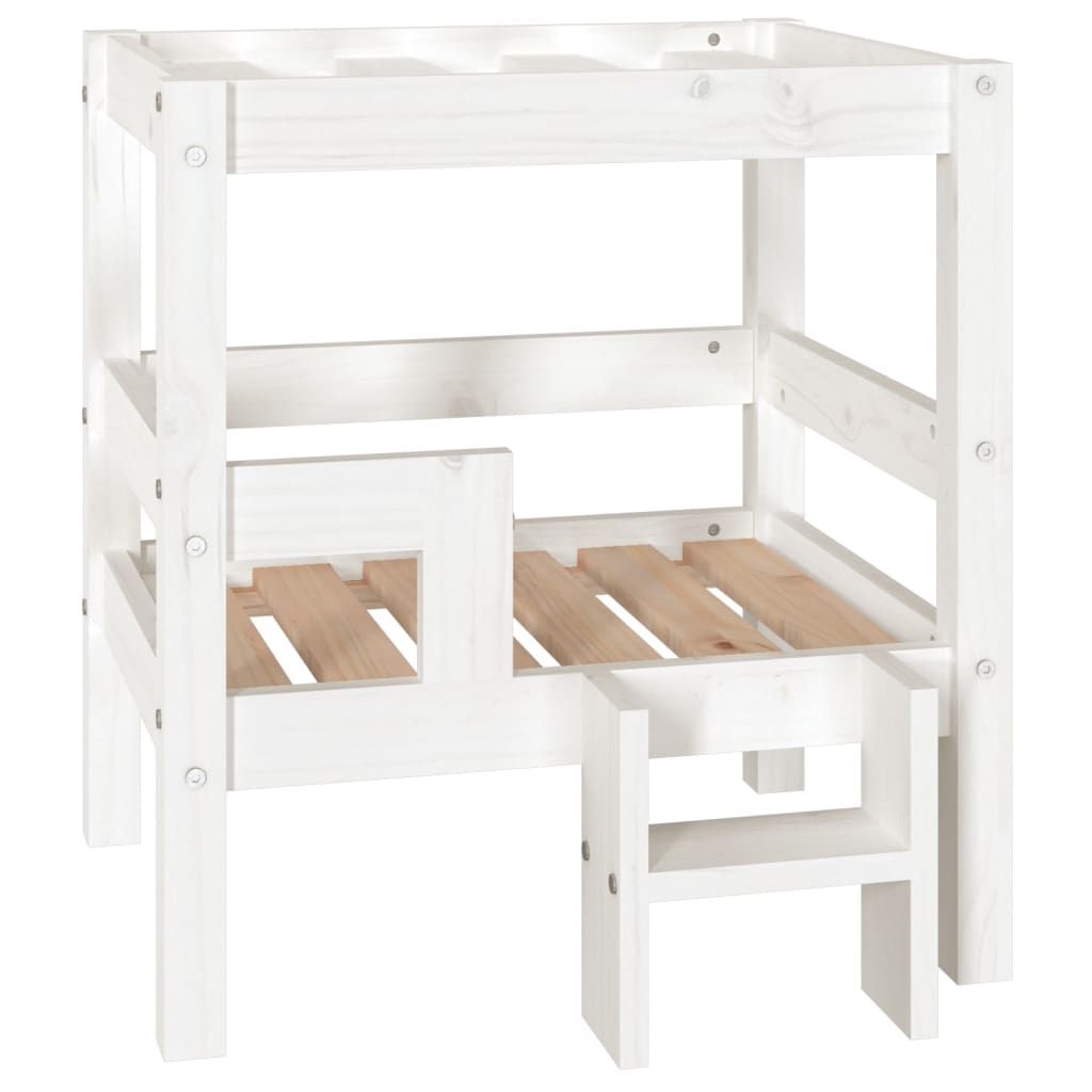 vidaXL Legowisko dla psa, białe, 55,5x53,5x60 cm, lite drewno sosnowe