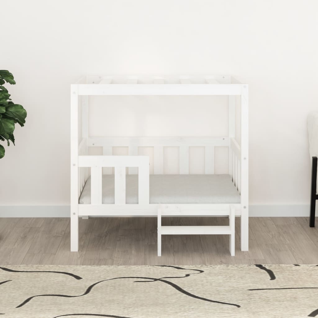 vidaXL Legowisko dla psa, białe, 95,5x73,5x90 cm, lite drewno sosnowe