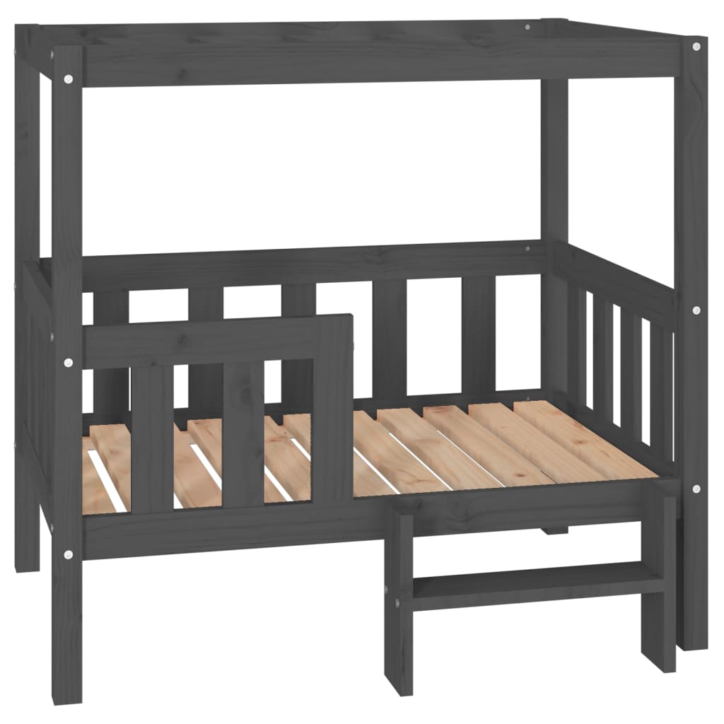 vidaXL Legowisko dla psa, szare,95,5 x 73,5 x 90cm,lite drewno sosnowe