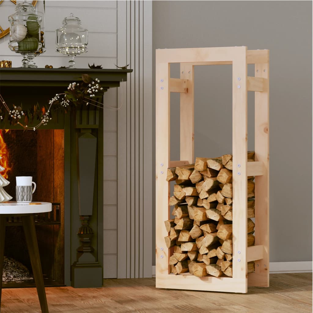 vidaXL Stojak na drewno opałowe, 41x25x100 cm, lite drewno sosnowe
