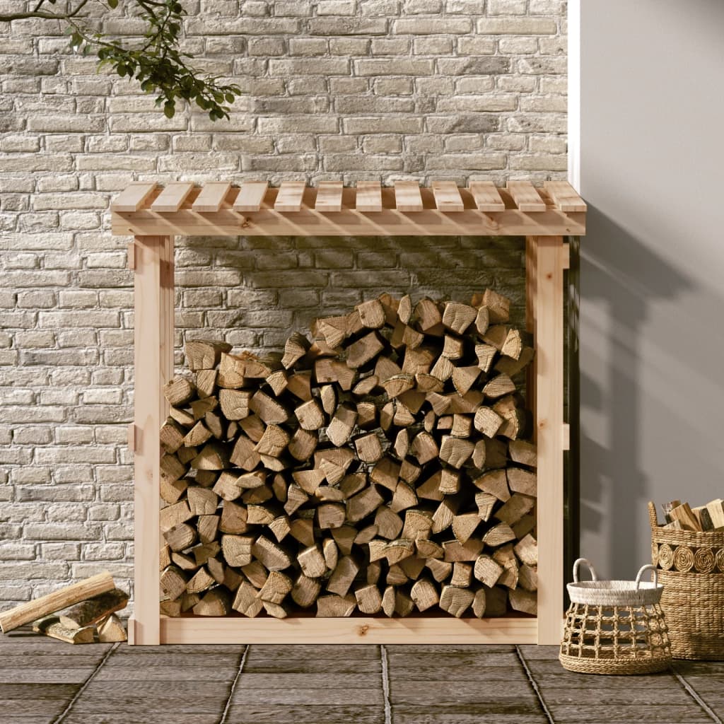 vidaXL Stojak na drewno opałowe, 108x64,5x109 cm, lite drewno sosnowe