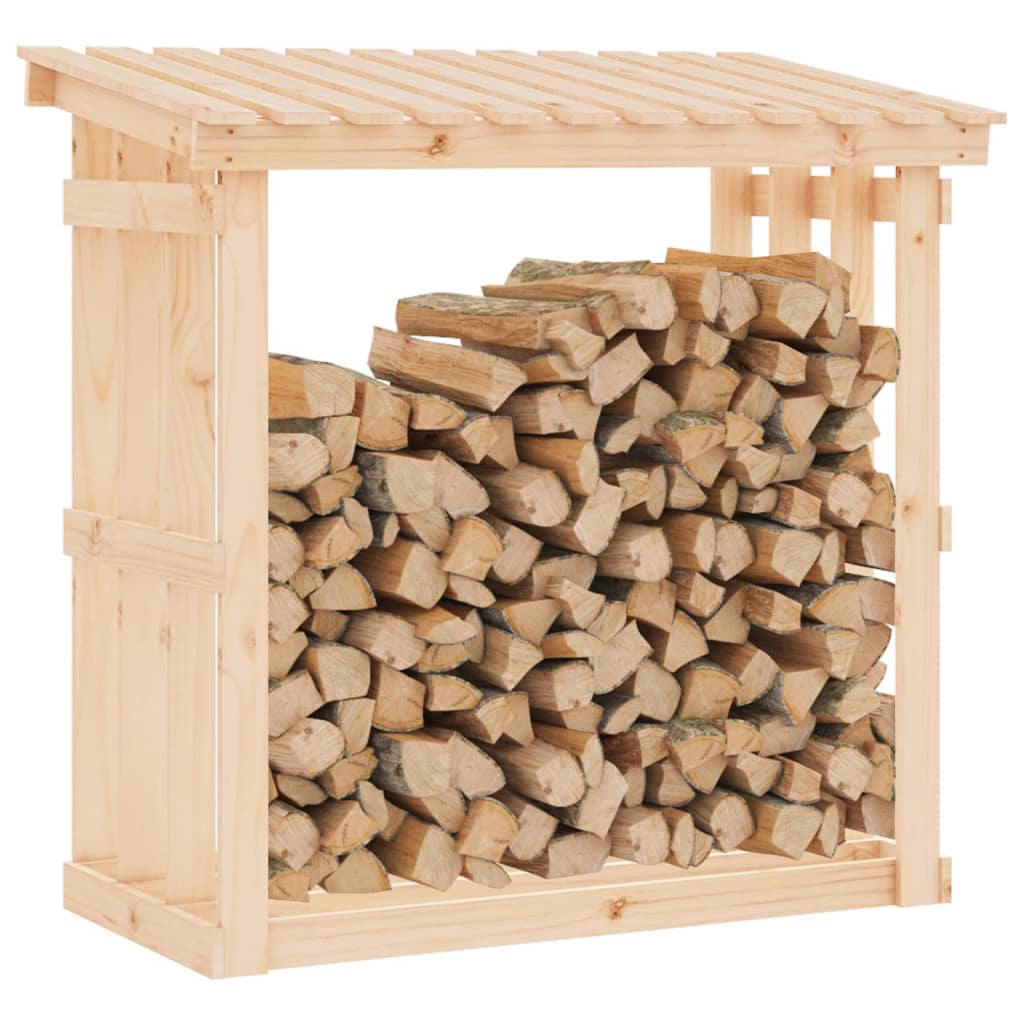 vidaXL Stojak na drewno opałowe, 108x64,5x109 cm, lite drewno sosnowe