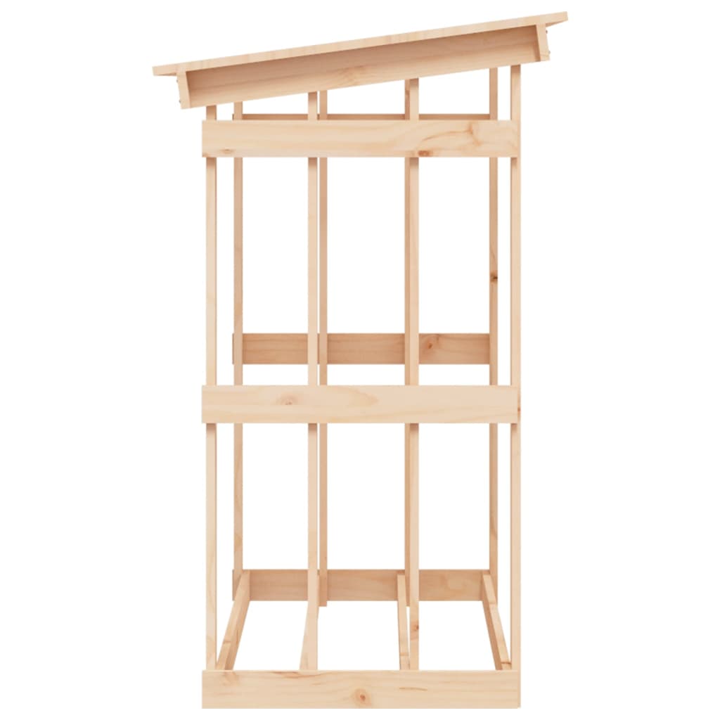 vidaXL Stojak na drewno opałowe, 108x64,5x109 cm, lite drewno sosnowe