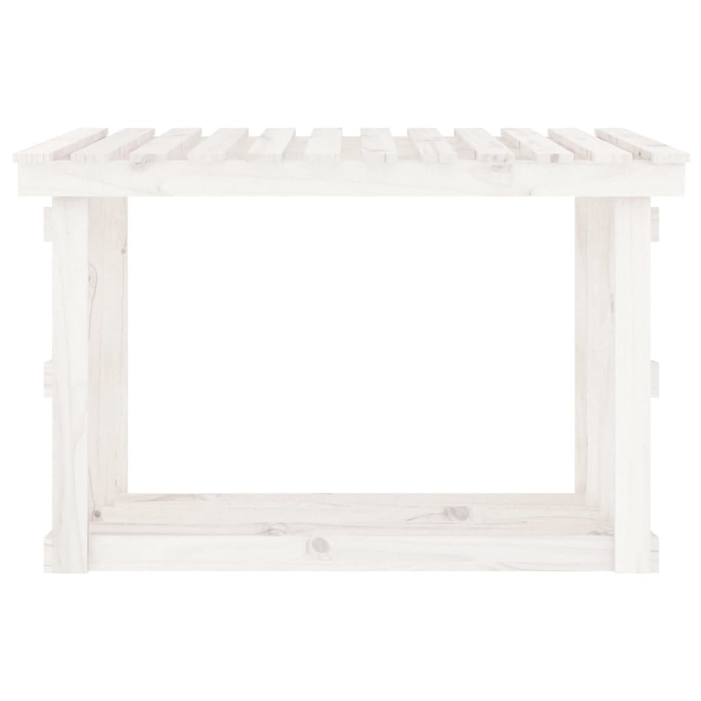 vidaXL Stojak na drewno opałowe, biały, 108x64,5x77 cm, drewno sosnowe