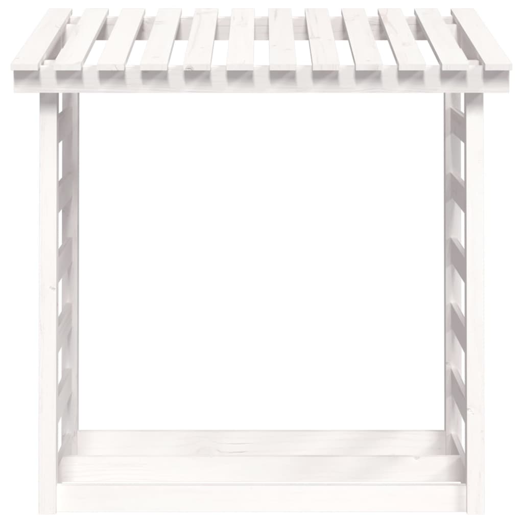 vidaXL Stojak na drewno opałowe, biały, 108x64,5x110cm, drewno sosnowe