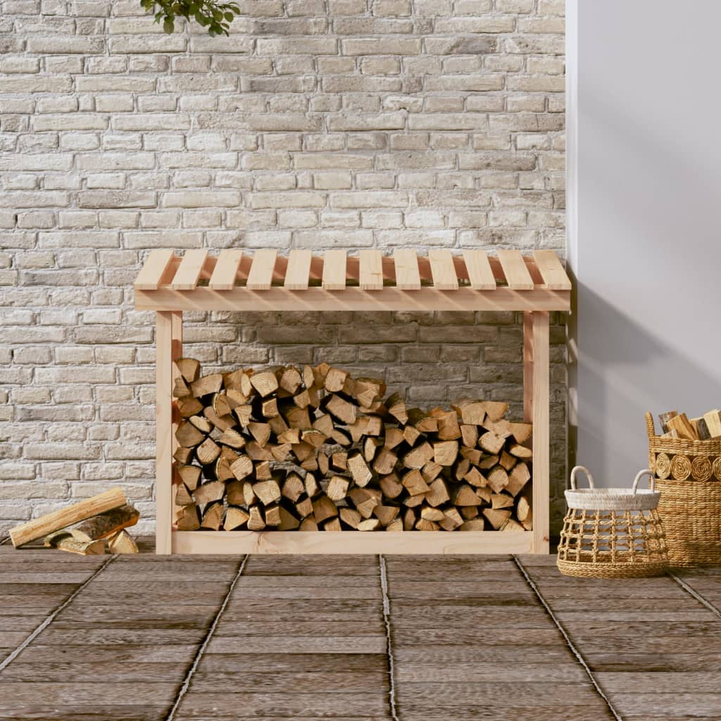 vidaXL Stojak na drewno opałowe, 108x64,5x78 cm, drewno sosnowe