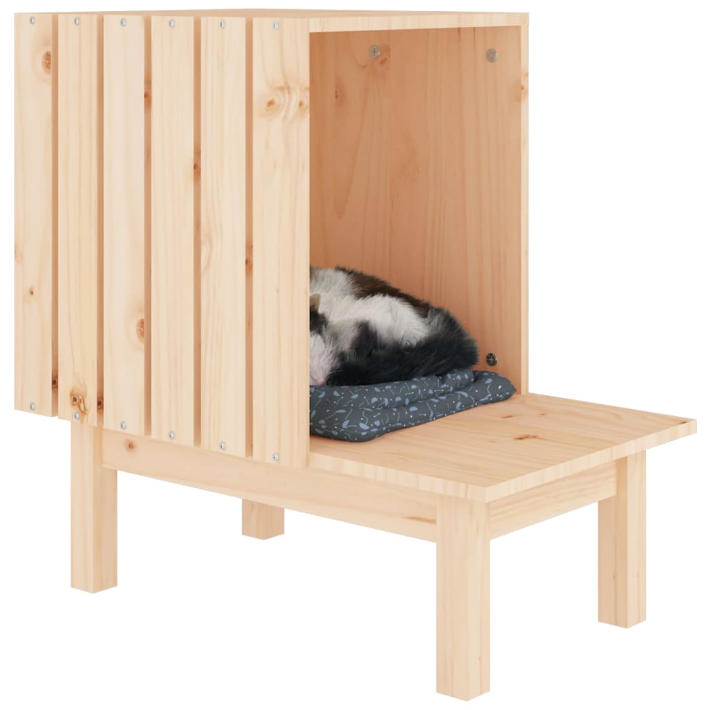 vidaXL Domek dla kota, 60x36x60 cm, lite drewno sosnowe