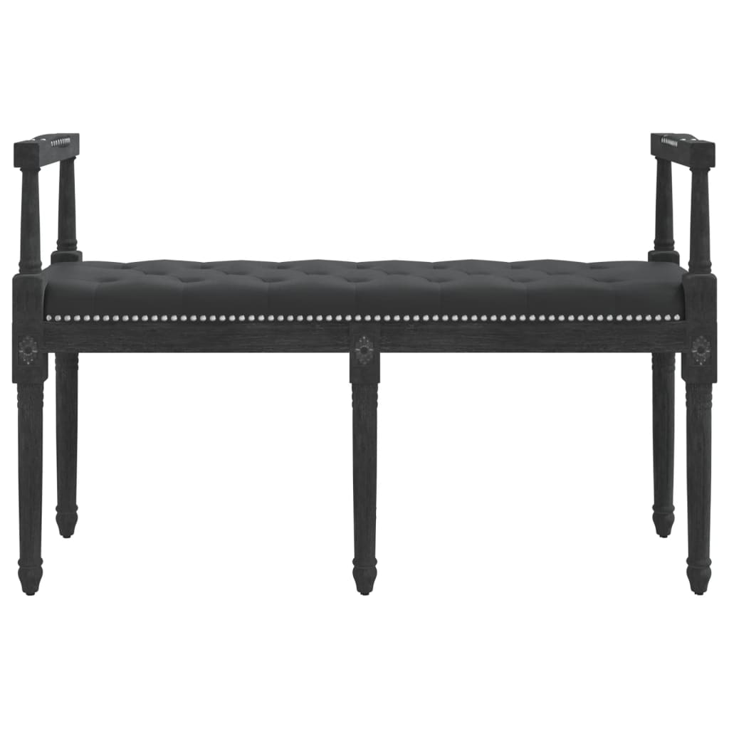 vidaXL Ławka, czarna, 110x40x70 cm, tapicerowana aksamitem