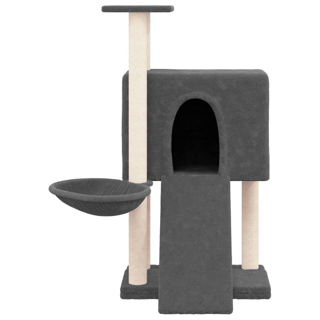 vidaXL Drapak dla kota z sizalowymi słupkami, ciemnoszary, 96 cm