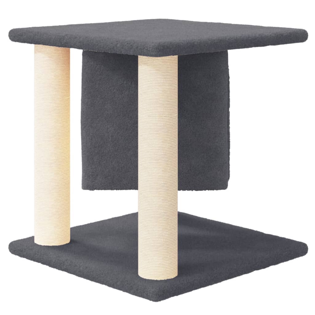 vidaXL Drapak dla kota z sizalowymi słupkami, ciemnoszary, 37 cm