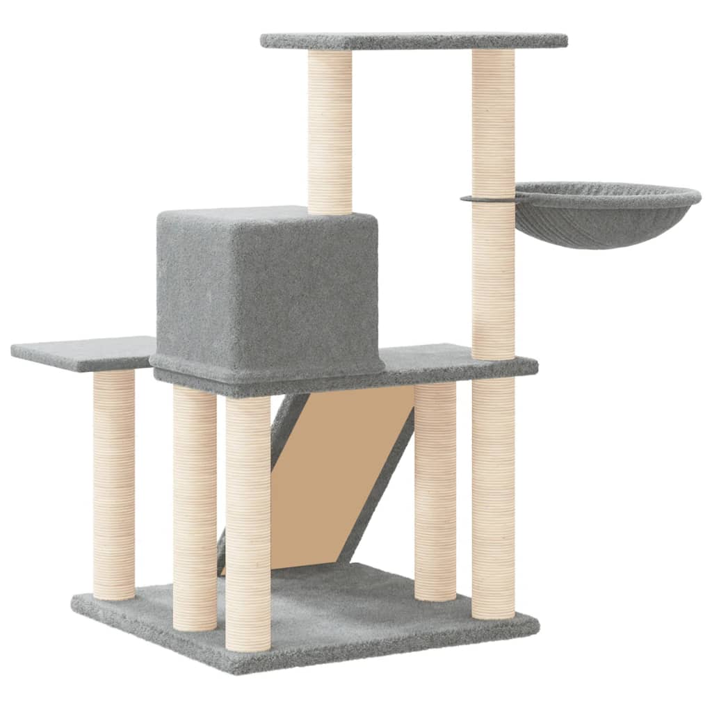 vidaXL Drapak dla kota z sizalowymi słupkami, jasnoszary, 82 cm