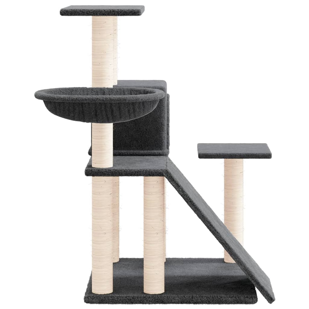 vidaXL Drapak dla kota z sizalowymi słupkami, ciemnoszary, 82 cm