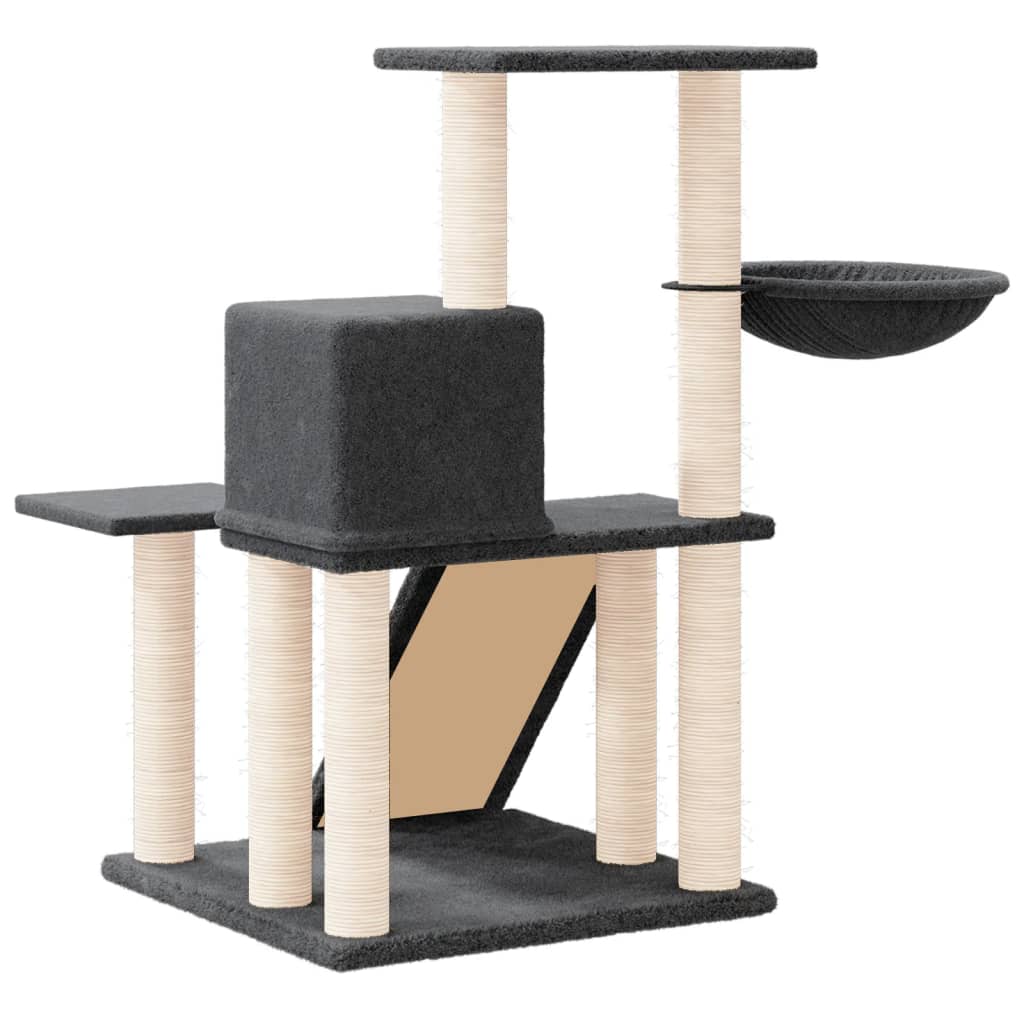 vidaXL Drapak dla kota z sizalowymi słupkami, ciemnoszary, 82 cm