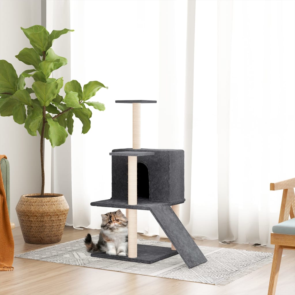 vidaXL Drapak dla kota z sizalowymi słupkami, ciemnoszary, 82 cm
