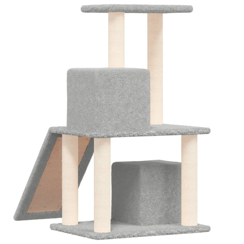 vidaXL Drapak dla kota z sizalowymi słupkami, jasnoszary, 82 cm