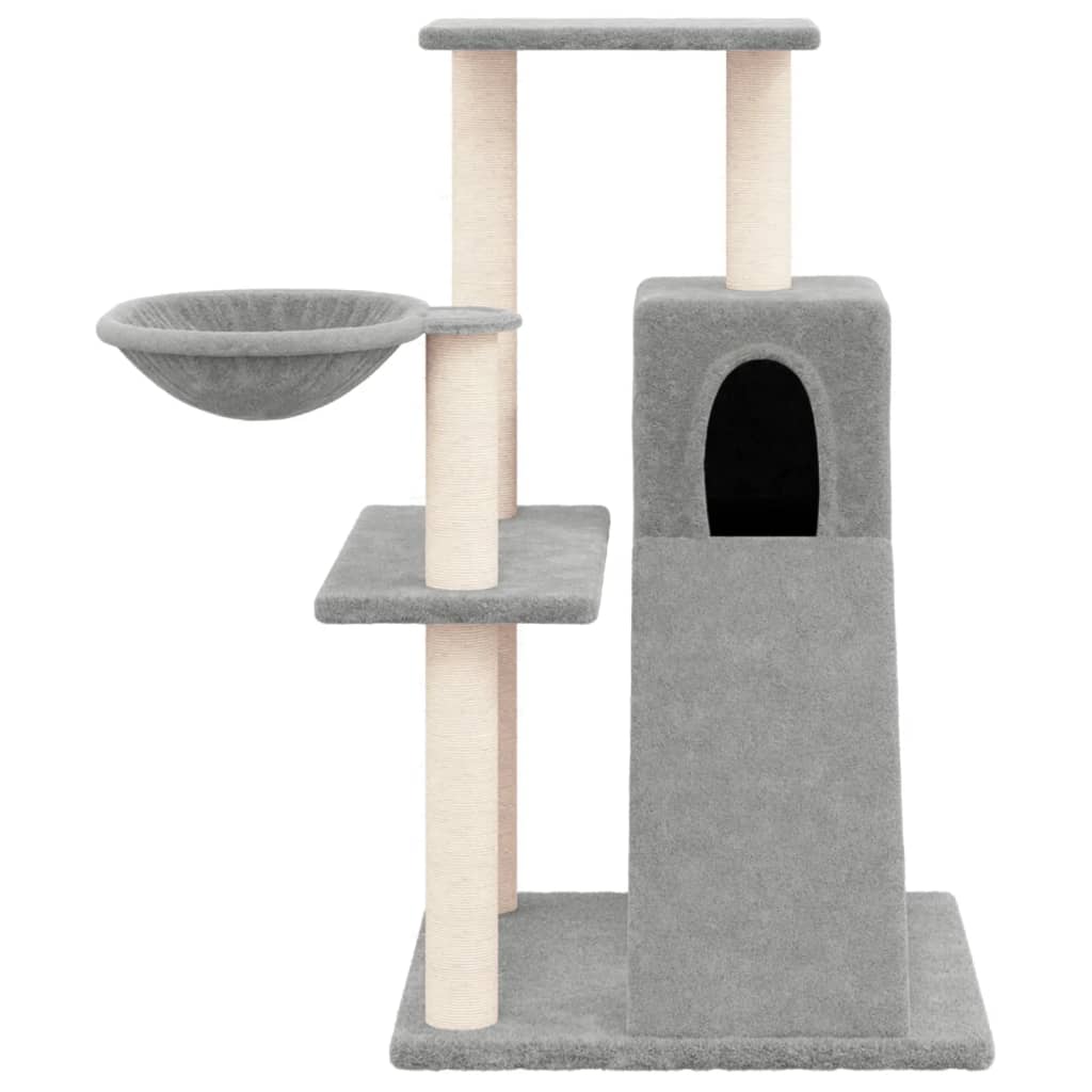 vidaXL Drapak dla kota z sizalowymi słupkami, jasnoszary, 82 cm