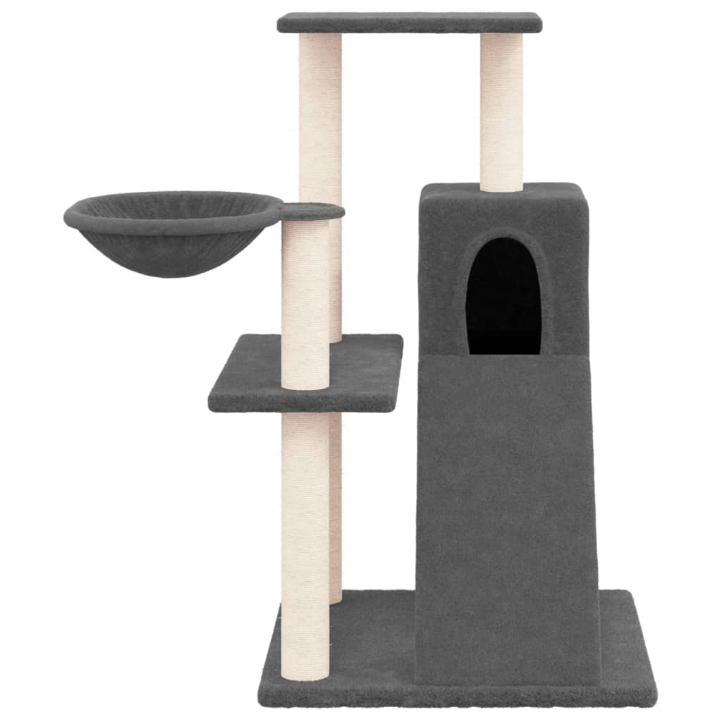 vidaXL Drapak dla kota z sizalowymi słupkami, ciemnoszary, 82 cm