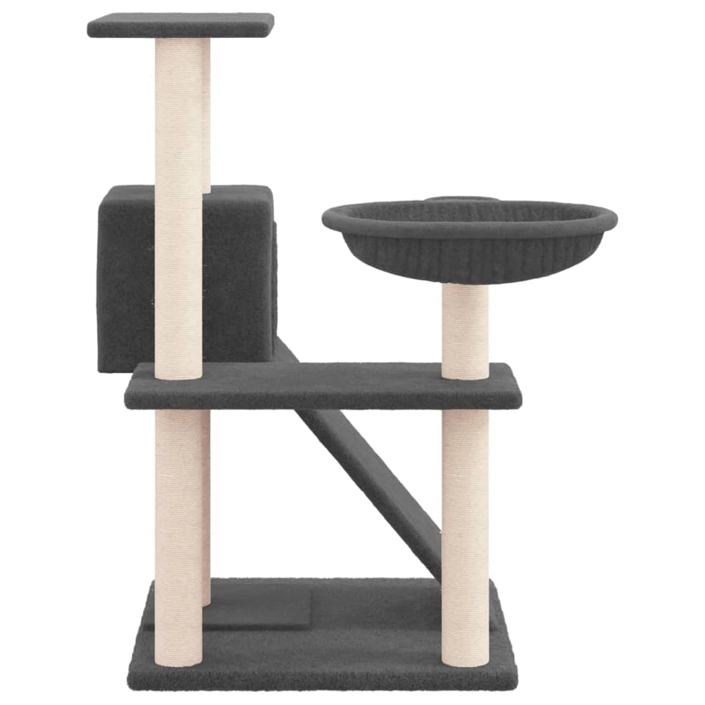 vidaXL Drapak dla kota z sizalowymi słupkami, ciemnoszary, 82 cm