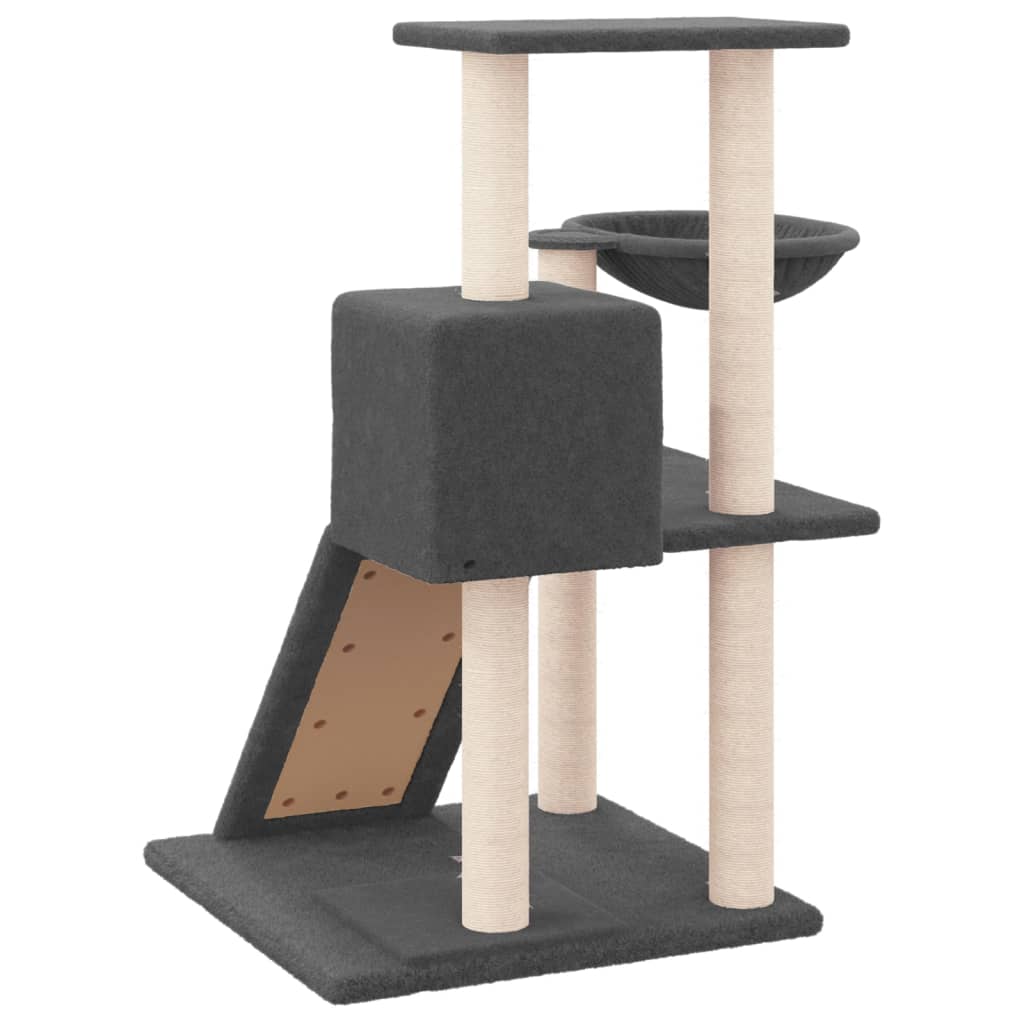 vidaXL Drapak dla kota z sizalowymi słupkami, ciemnoszary, 82 cm