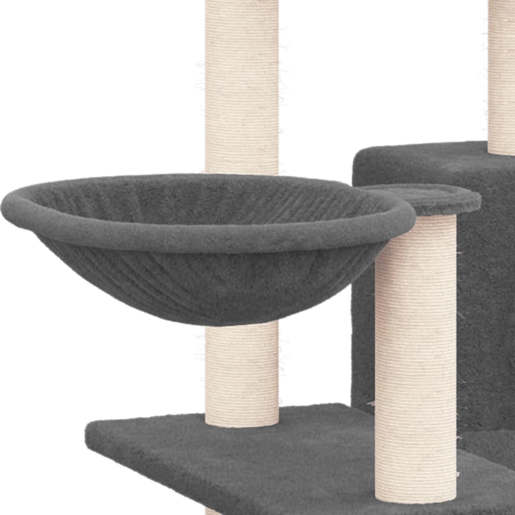 vidaXL Drapak dla kota z sizalowymi słupkami, ciemnoszary, 82 cm
