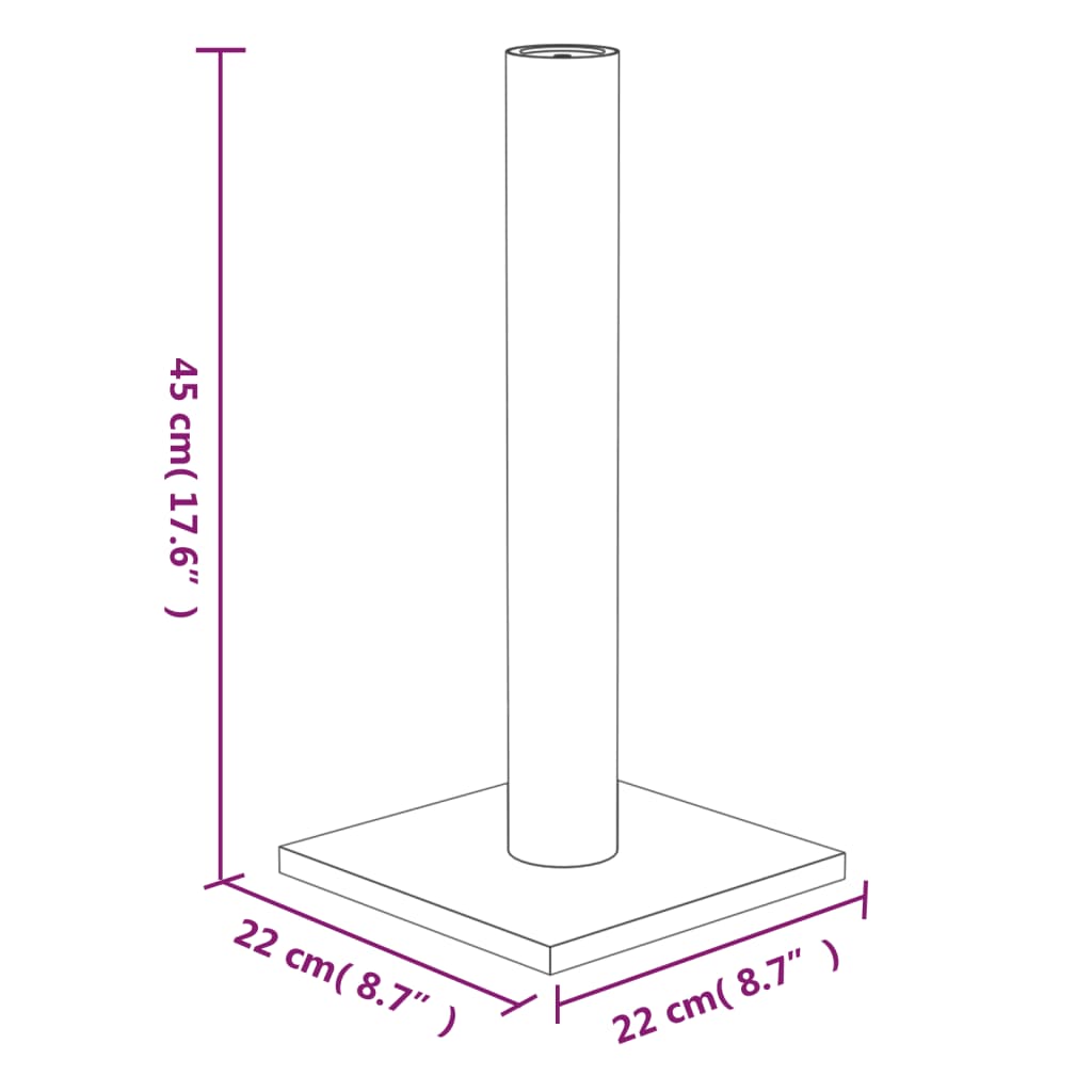 vidaXL Drapak dla kota, kremowy, 22x22x45 cm