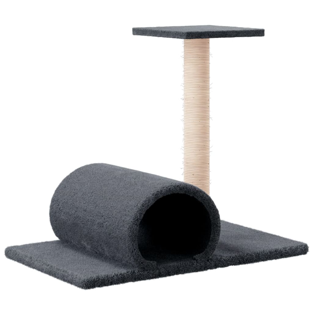 vidaXL Drapak dla kota z tunelem, ciemnoszary, 60x34,5x50 cm