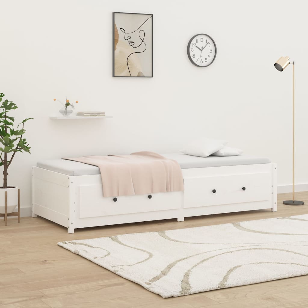vidaXL Łóżko dzienne bez materaca, białe, 80x200 cm, drewno sosnowe