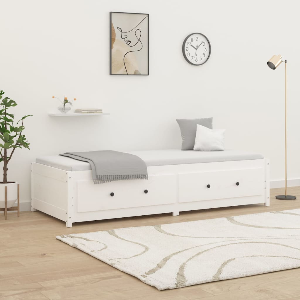 vidaXL Łóżko dzienne bez materaca, białe, 80x200 cm, drewno sosnowe