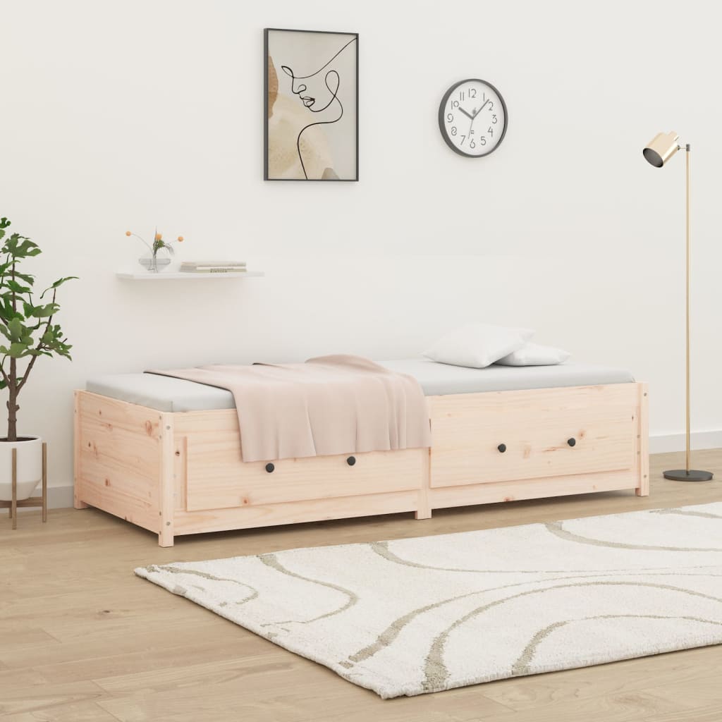 vidaXL Łóżko dzienne bez materaca, 90x200 cm, lite drewno sosnowe