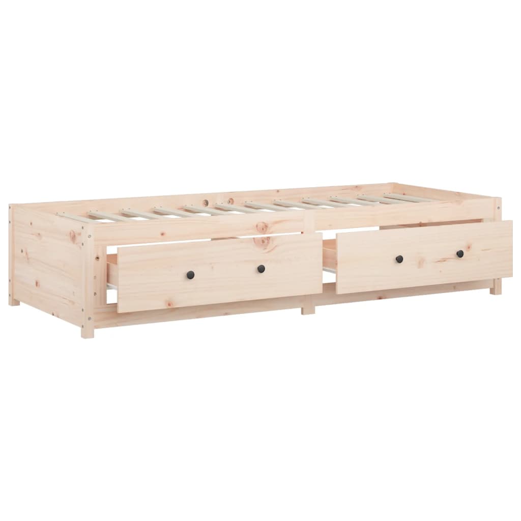 vidaXL Łóżko dzienne bez materaca, 90x200 cm, lite drewno sosnowe