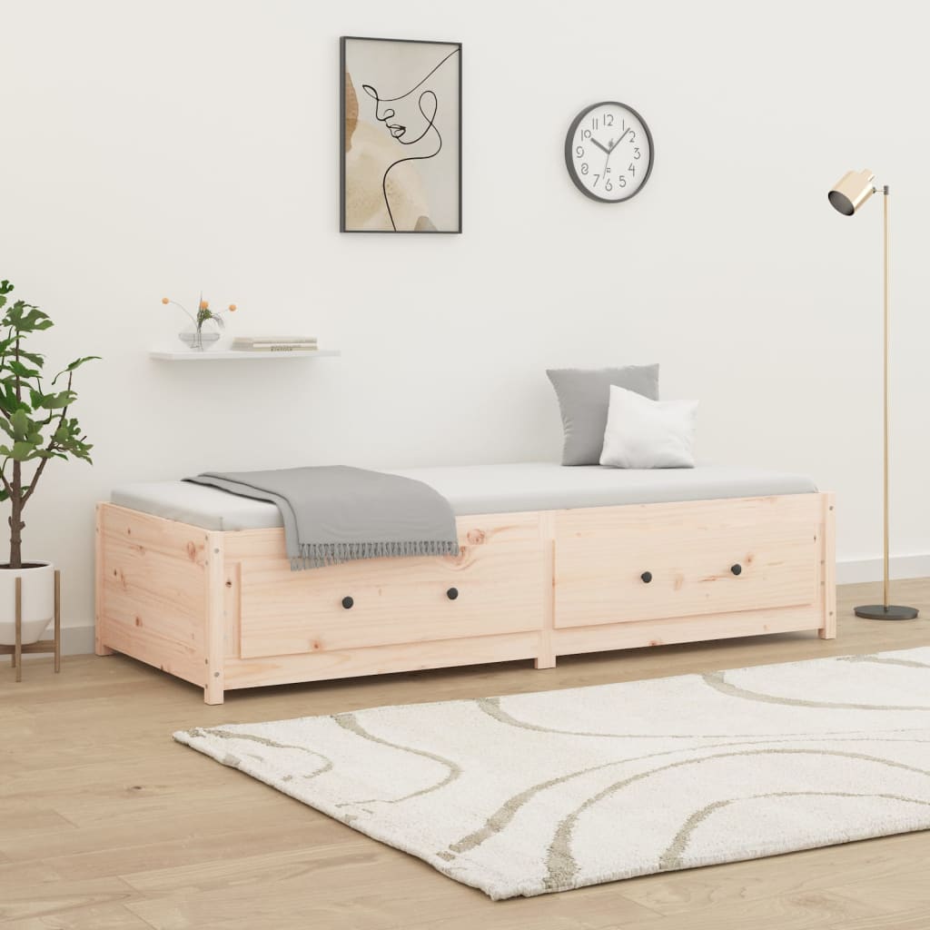 vidaXL Łóżko dzienne bez materaca, 90x200 cm, lite drewno sosnowe