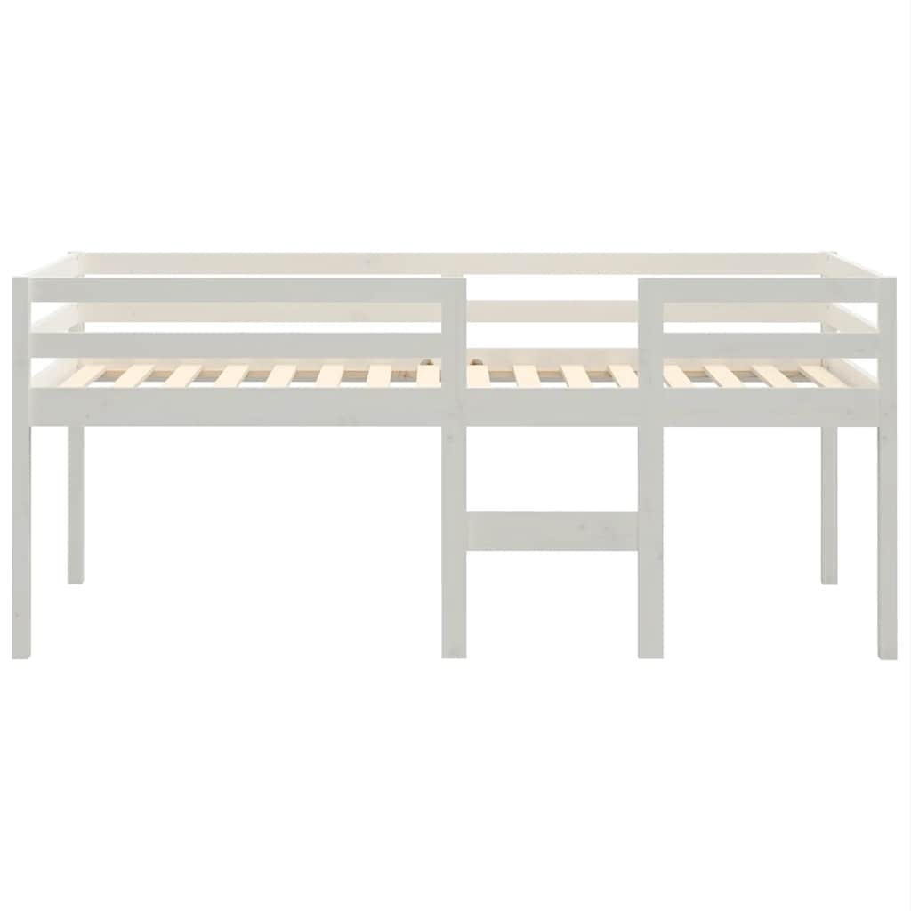 vidaXL Wysokie łóżko, białe, 75x190 cm, lite drewno sosnowe
