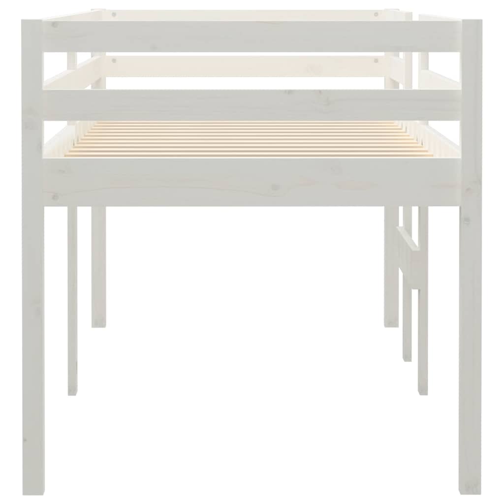vidaXL Wysokie łóżko, białe, 75x190 cm, lite drewno sosnowe