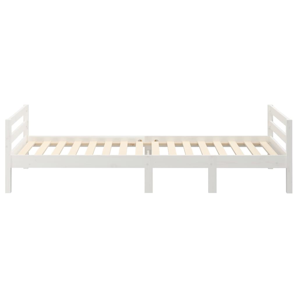 vidaXL Rama łóżka bez materaca, biała, 75x190 cm, lite drewno sosnowe