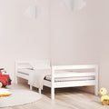 vidaXL Rama łóżka bez materaca, biała, 75x190 cm, lite drewno sosnowe